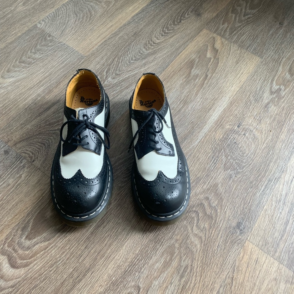 Dr. Martens Black and White Women's Shoes - Picture 3 of 4